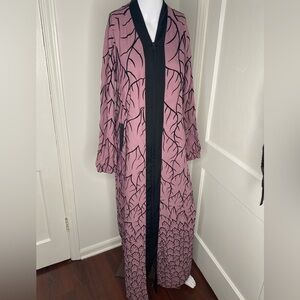 Pink and Black Long Dress/Robe kaftan Kimono